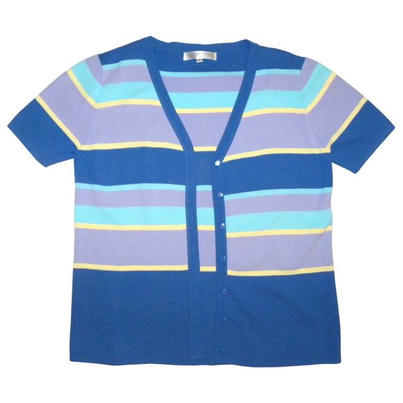 Vintage Tank & Cardigan | Bow Pastel Bright Stripes | Twin Set S - Picture 5 of 10